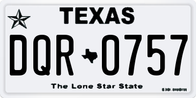 TX license plate DQR0757