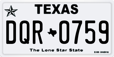 TX license plate DQR0759