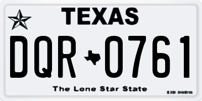 TX license plate DQR0761
