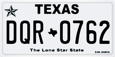 TX license plate DQR0762