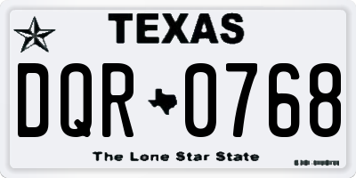 TX license plate DQR0768