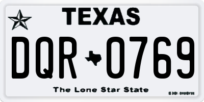 TX license plate DQR0769