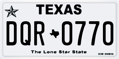 TX license plate DQR0770