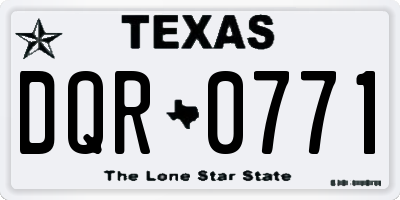 TX license plate DQR0771