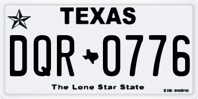TX license plate DQR0776