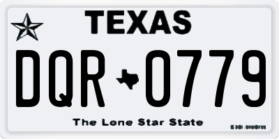 TX license plate DQR0779