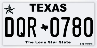 TX license plate DQR0780