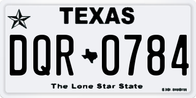 TX license plate DQR0784