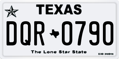 TX license plate DQR0790