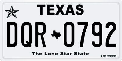 TX license plate DQR0792