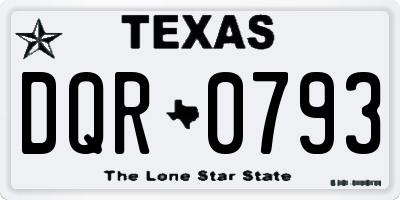 TX license plate DQR0793