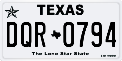 TX license plate DQR0794