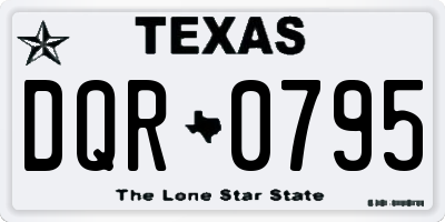 TX license plate DQR0795
