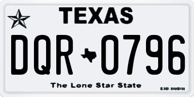 TX license plate DQR0796