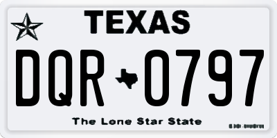 TX license plate DQR0797