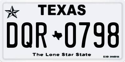 TX license plate DQR0798