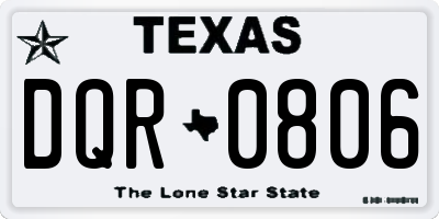 TX license plate DQR0806