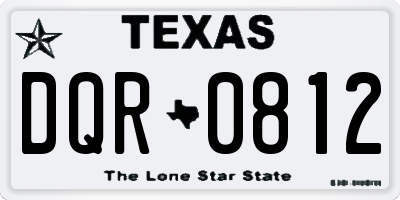 TX license plate DQR0812