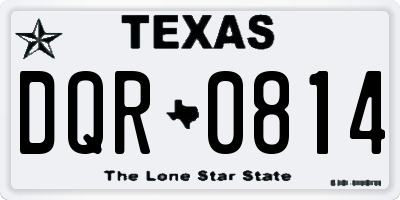 TX license plate DQR0814