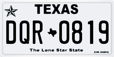 TX license plate DQR0819