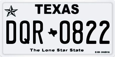 TX license plate DQR0822