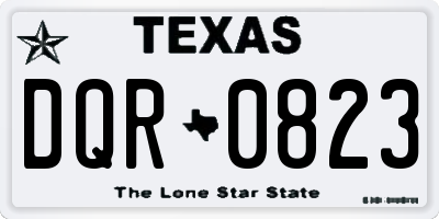 TX license plate DQR0823
