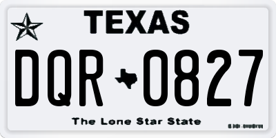 TX license plate DQR0827
