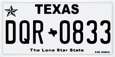 TX license plate DQR0833