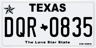 TX license plate DQR0835