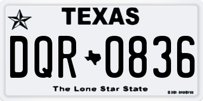 TX license plate DQR0836