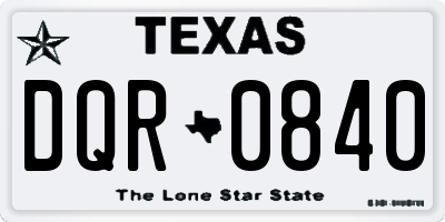 TX license plate DQR0840