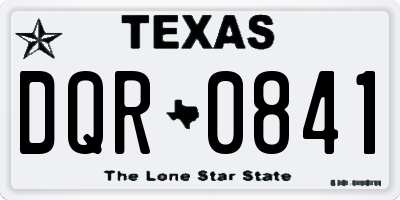 TX license plate DQR0841
