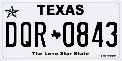 TX license plate DQR0843