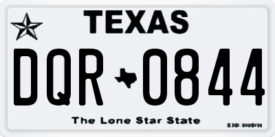 TX license plate DQR0844