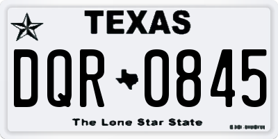 TX license plate DQR0845