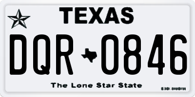 TX license plate DQR0846