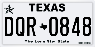 TX license plate DQR0848