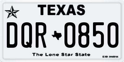 TX license plate DQR0850