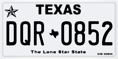 TX license plate DQR0852