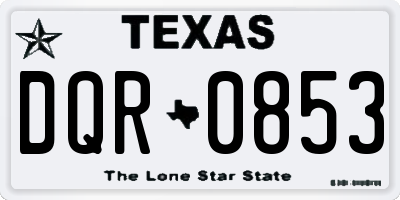 TX license plate DQR0853