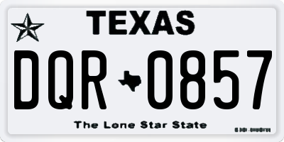TX license plate DQR0857