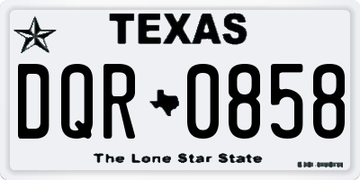 TX license plate DQR0858