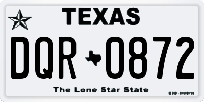 TX license plate DQR0872