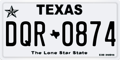 TX license plate DQR0874