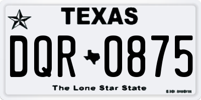 TX license plate DQR0875