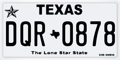 TX license plate DQR0878