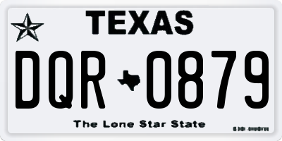 TX license plate DQR0879