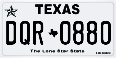 TX license plate DQR0880