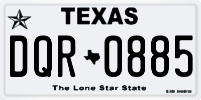 TX license plate DQR0885