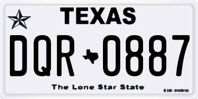 TX license plate DQR0887